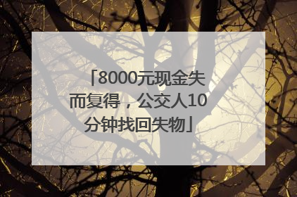 8000元现金失而复得，公交人10分钟找回失物