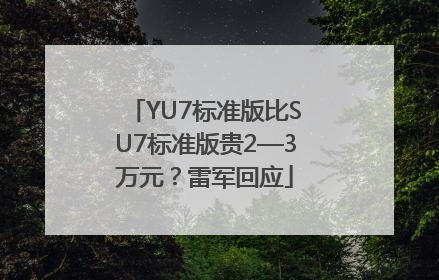 YU7标准版比SU7标准版贵2—3万元？雷军回应